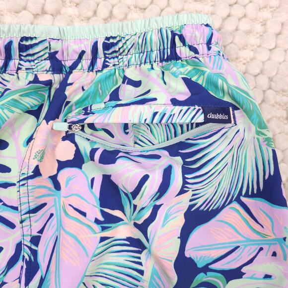 Chubbies Men's Night Faunas Swim Shorts Navy Leaf Sz Small - Picture 5 of 5